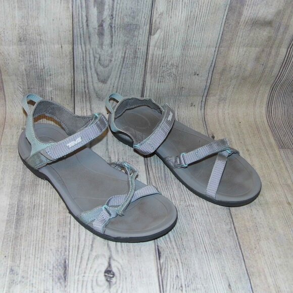 TEVA Verra Gray/Blue Sandals Womens Size 8 - Picture 1 of 9